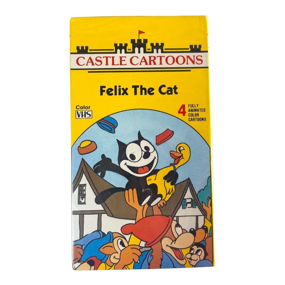 SEALED Castle Cartoons "Felix The Cat" (VHS, 1987) 4 Animated Color Episodes NEW